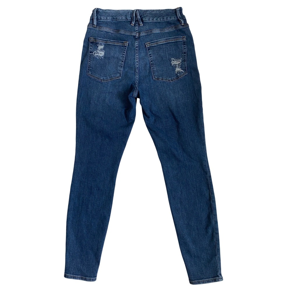 Good American Good Legs High Rise Skinny Jeans Blue GLRH899VT 8/29 Distressed - Picture 4 of 9